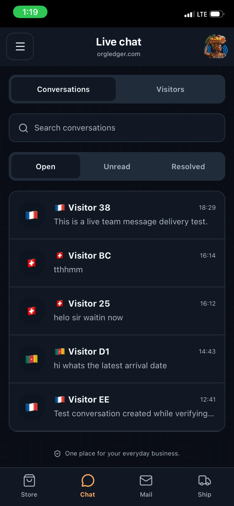 NJIXHost Connect live chat conversations